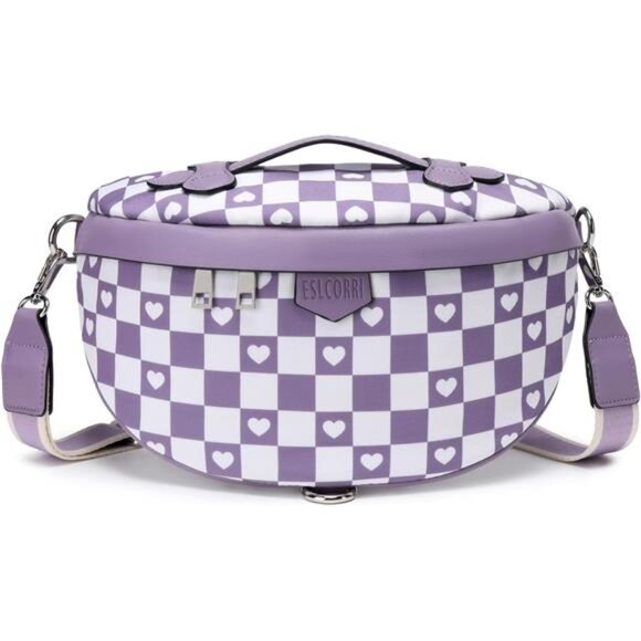 Crossbody Bags for Women 126 Plaid Purple
